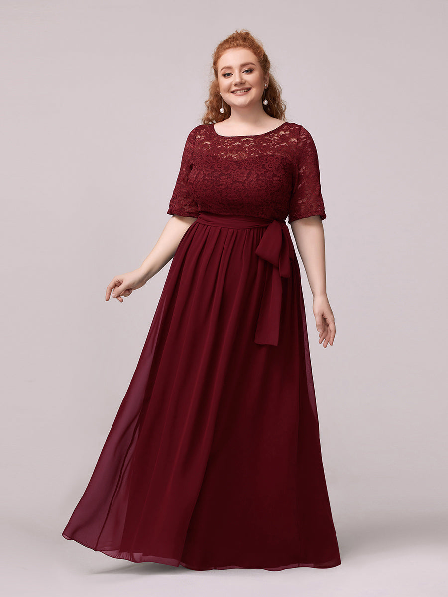 Maxi Long Lace Illusion Wholesale Plus Size Mother Of Bride Dresses