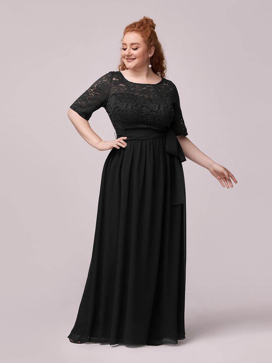 Maxi Long Lace Illusion Wholesale Plus Size Mother Of Bride Dresses