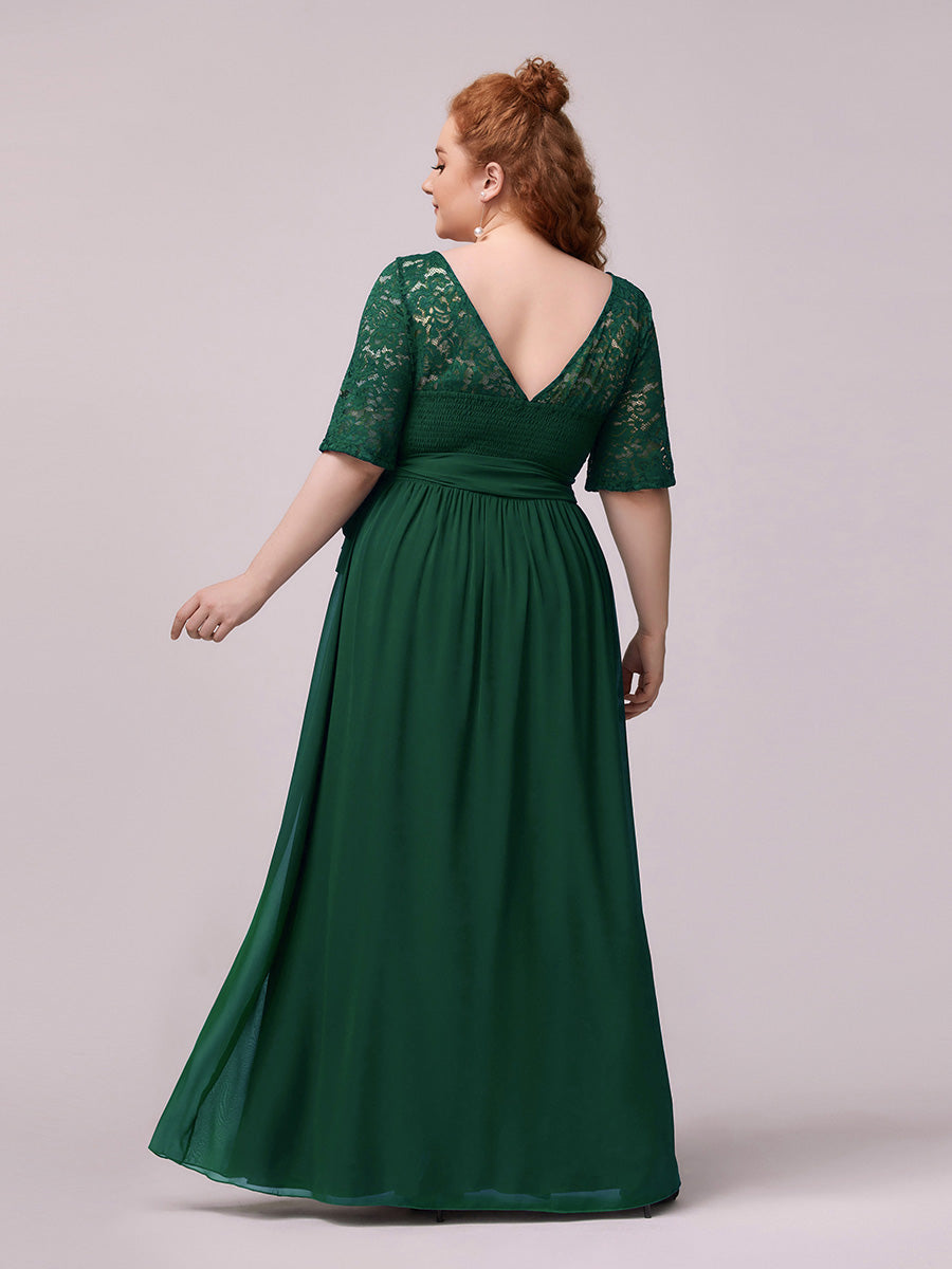 Maxi Long Lace Illusion Wholesale Plus Size Mother Of Bride Dresses