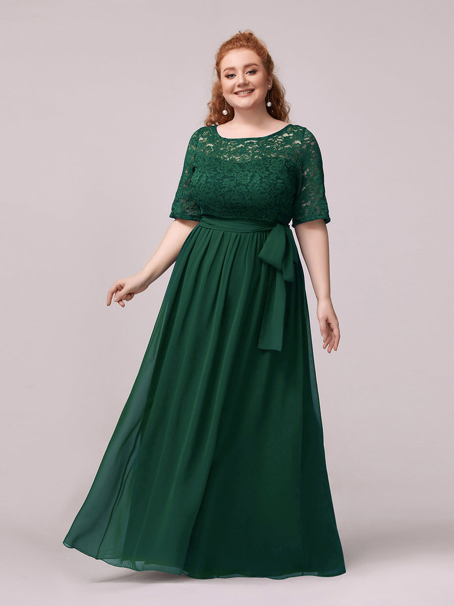 Maxi Long Lace Illusion Wholesale Plus Size Mother Of Bride Dresses