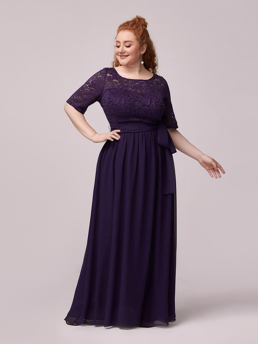 Maxi Long Lace Illusion Wholesale Plus Size Mother Of Bride Dresses