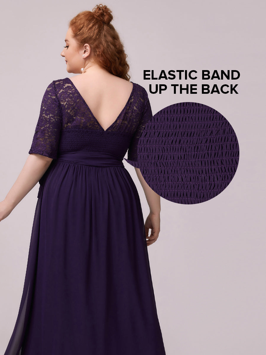 Maxi Long Lace Illusion Wholesale Plus Size Mother Of Bride Dresses