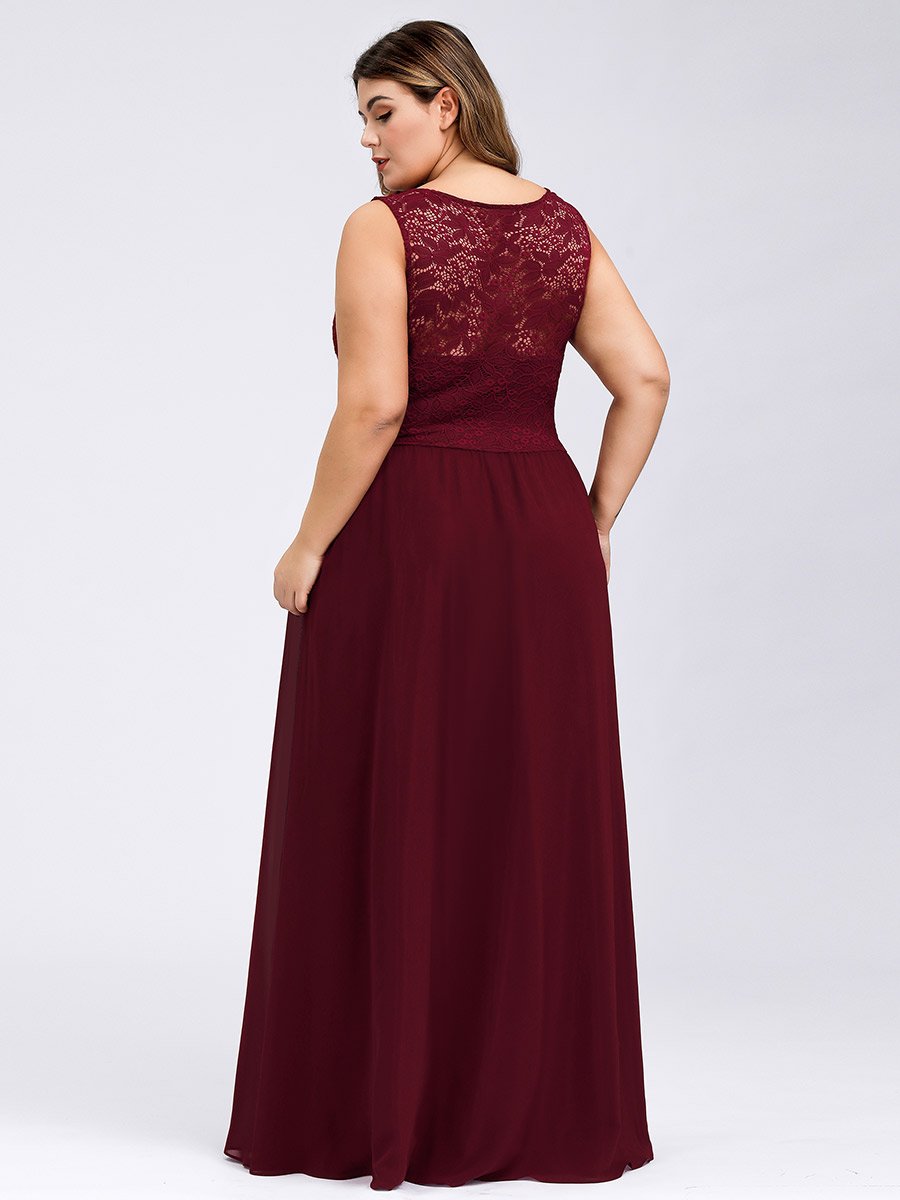 Plus Size Wholesale Chiffon Bridesmaid Dresses With Lace Top