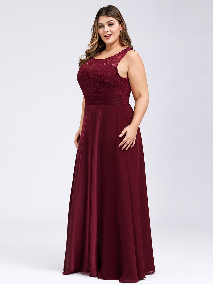 Plus Size Wholesale Chiffon Bridesmaid Dresses With Lace Top