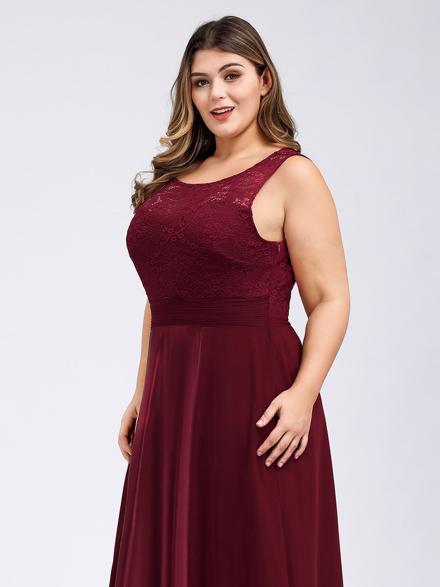 Plus Size Wholesale Chiffon Bridesmaid Dresses With Lace Top