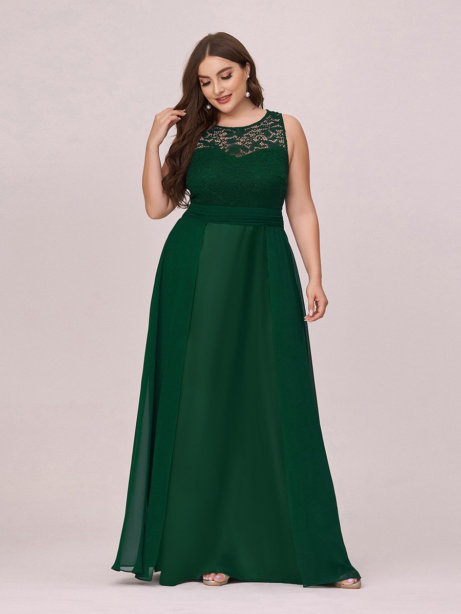 Plus Size Wholesale Chiffon Bridesmaid Dresses With Lace Top