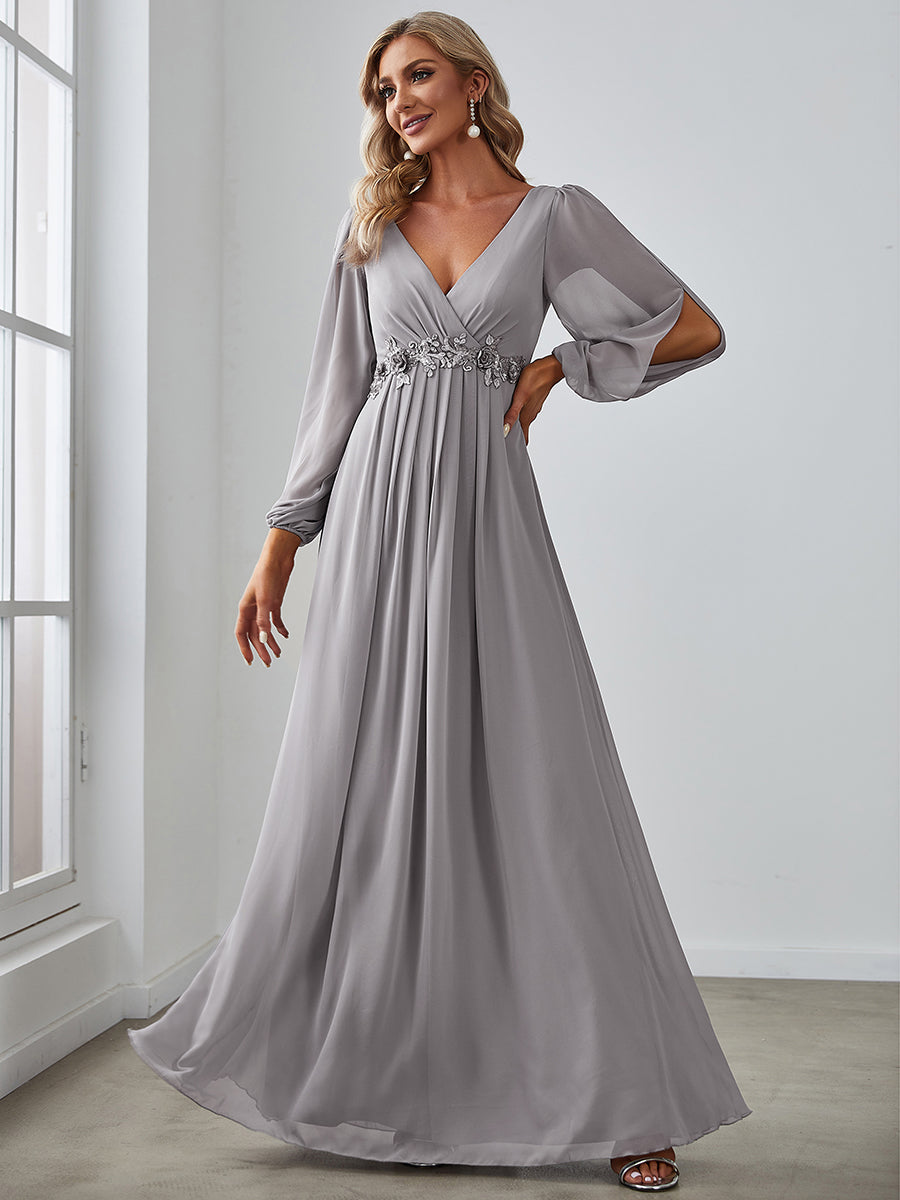 Floor Length Long Lantern Sleeves Wholesale Bridesmaid Dresses