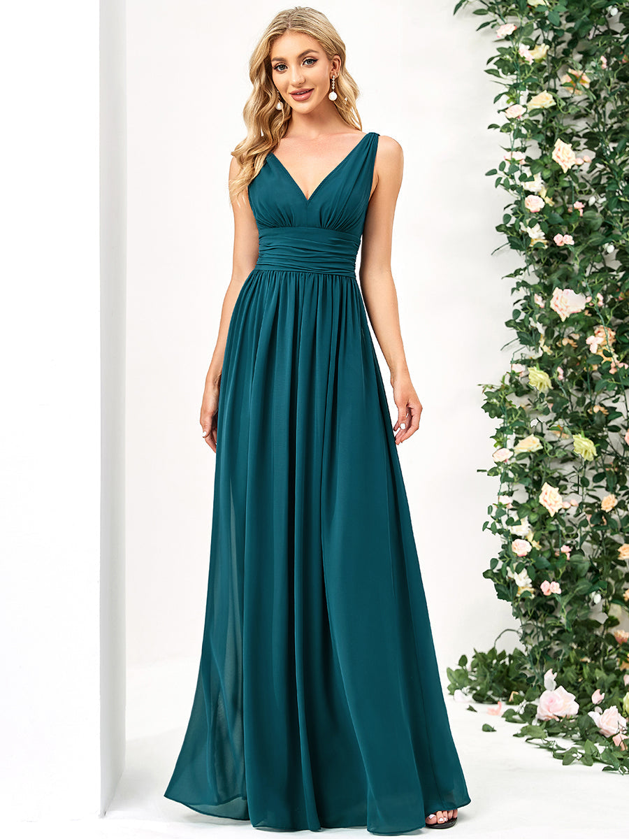 Elegant Wholesale Maxi Long Evening Dresses With Double V-Neck